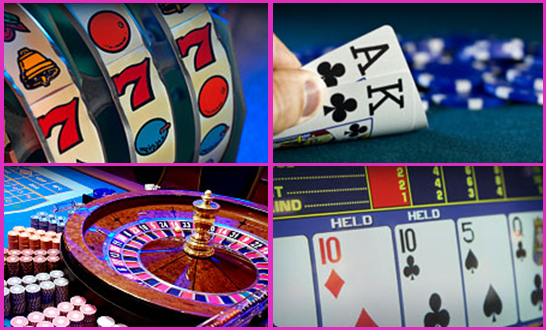 slots, video poker, roulette and blackjack